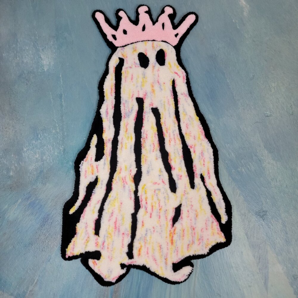 Hand tufted Rug. Ghost rug original one of a kind.